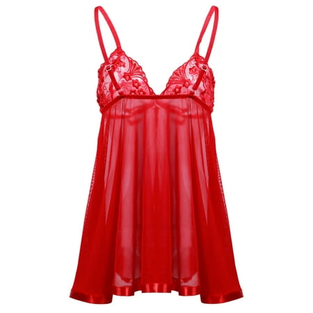 

Women s Bra and Panty YDKZYMD 1 Piece Sexy See Through Lace Pajamas Set Chemise Large See Through Lingerie Red/White/Black/ Plus Size