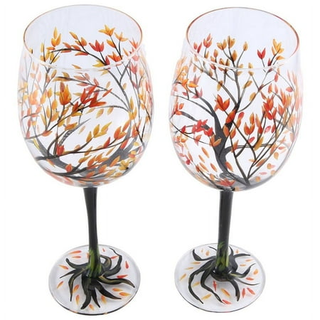 TAUOH 2Pcs HOT-Autumn Tree Wine Glass - Fall Colors - Leaves of Red Yellow Orange - Hand Painted - Fall Leaf
TAUOH 2Pcs HOT-Autumn Tree Wine Glass - Fall Colors - Leaves of Red Yellow Orange - Hand Painted - Fall Leaf
