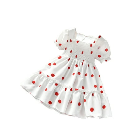 ZIYIXIN Toddler Baby Girl Polka Dot Dresses Kids Short Sleeve Ruffle Pleated One Piece Dress Summer Clothes White 5-6 Years
ZIYIXIN Toddler Baby Girl Polka Dot Dresses Kids Short Sleeve Ruffle Pleated One Piece Dress Summer Clothes White 5-6 Years