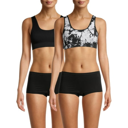 No Boundaries Juniors‘ Seamless Scoop Neck Bralette 2-Pack