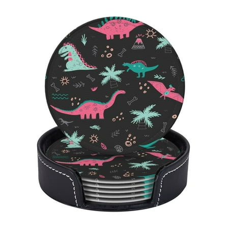 6 Pcs Leather Coasters Colorful Dinosaurs Coasters For Drinks Cup Mat Pad Housewarming Gift Ideal For Home Decor
6 Pcs Leather Coasters Colorful Dinosaurs Coasters For Drinks Cup Mat Pad Housewarming Gift Ideal For Home Decor