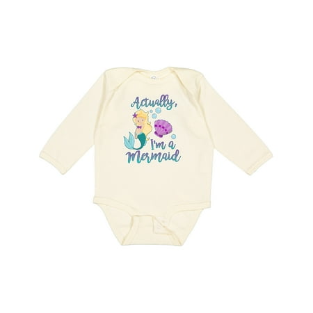 Inktastic Actually Im a Mermaid with Seashell and Bubbles Girls Long Sleeve Baby Bodysuit
Inktastic Actually Im a Mermaid with Seashell and Bubbles Girls Long Sleeve Baby Bodysuit