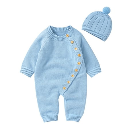 Boy Girl Solid Knitted Sweater Baby Jumpsuit Romper Cotton Caps Hat Outfits Sets Clothes
Boy Girl Solid Knitted Sweater Baby Jumpsuit Romper Cotton Caps Hat Outfits Sets Clothes