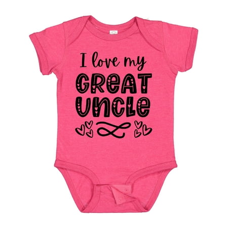 Inktastic I Love My Great Uncle with Hearts Gift Baby Boy or Baby Girl Bodysuit