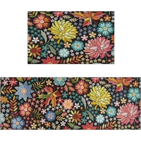 Boho Floral Kitchen Rug Mat Set of 2 Spring Colorful Flowers Kitchen Rugs Washable Non Slip Summer Kitchen Floor Mats
Boho Floral Kitchen Rug Mat Set of 2 Spring Colorful Flowers Kitchen Rugs Washable Non Slip Summer Kitchen Floor Mats