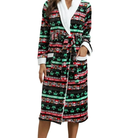 Urobanpeeg Women Bathrobe Lapel Cardigan Santa Claus Christmas Warm Lounguewear
Urobanpeeg Women Bathrobe Lapel Cardigan Santa Claus Christmas Warm Lounguewear