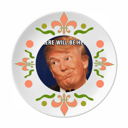 Interesting American Great Funny Image Flower Ceramics Plate Tableware Dinner Dish