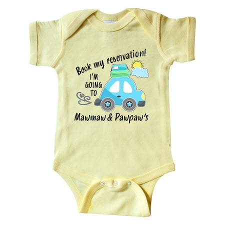 Inktastic Book my Reservation! I m Going To Mawmaw and Pawpaw s Gift Baby Boy or Baby Girl Bodysuit
Inktastic Book my Reservation! I m Going To Mawmaw and Pawpaw s Gift Baby Boy or Baby Girl Bodysuit