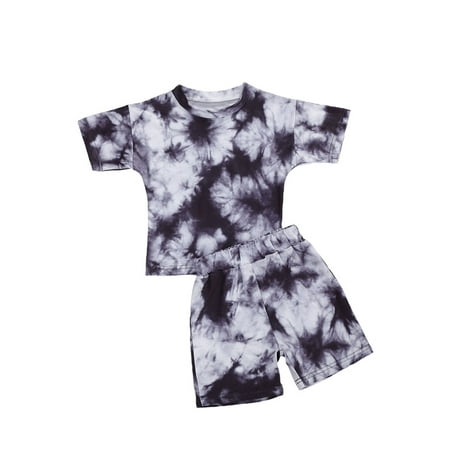 Fullvigor Toddler Girls Tie-dye Short Sleeve Tops Shorts Summer 2 Piece Pajamas Set
Fullvigor Toddler Girls Tie-dye Short Sleeve Tops Shorts Summer 2 Piece Pajamas Set