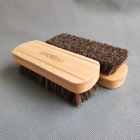 Horsehair Wooden Brush Car Detailing Polishing Buffing Brush Seat Cleaning Tool