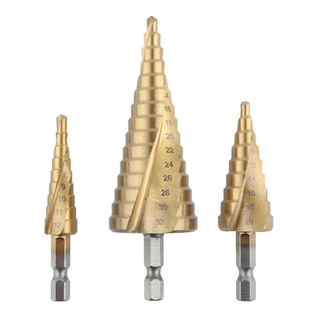 Spiral Cone Bit Step Notch Drill Cone Drill Bit Spiral Drill Hole Cutter Ti Coated Drill Set 3pcs 4-12/20/32mm Hex Ti Coated Spiral Grooved Step Drill Bits Set Cone Drill Hole
Spiral Cone Bit Step Notch Drill Cone Drill Bit Spiral Drill Hole Cutter Ti Coated Drill Set 3pcs 4-12/20/32mm Hex Ti Coated Spiral Grooved Step Drill Bits Set Cone Drill Hole