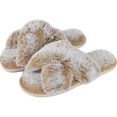 OSLEI Women s Fuzzy Slippers Cross Band Soft Plush Cozy House Shoes Furry Open Toe Indoor or Outdoor Slip on Warm Breathable Anti-skid Sole
OSLEI Women s Fuzzy Slippers Cross Band Soft Plush Cozy House Shoes Furry Open Toe Indoor or Outdoor Slip on Warm Breathable Anti-skid Sole