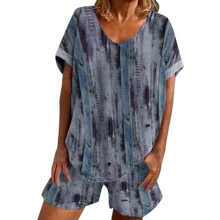 Summer Pajamas for Women Large Two Piece Tie Dye Printed Short Sleeve Housewear Suit Pajama Suit Women Sleepwear Bronze XXL
Summer Pajamas for Women Large Two Piece Tie Dye Printed Short Sleeve Housewear Suit Pajama Suit Women Sleepwear Bronze XXL
