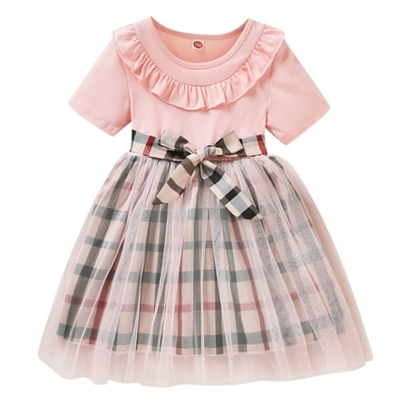 Simu Girls Dresses Size 5 Kids Toddler Baby Girls Short Sleeve Plaid Patchwork Tulle Dress Princess Dress Outfits Short-Sleeve and Sleeveless Dress
Simu Girls Dresses Size 5 Kids Toddler Baby Girls Short Sleeve Plaid Patchwork Tulle Dress Princess Dress Outfits Short-Sleeve and Sleeveless Dress