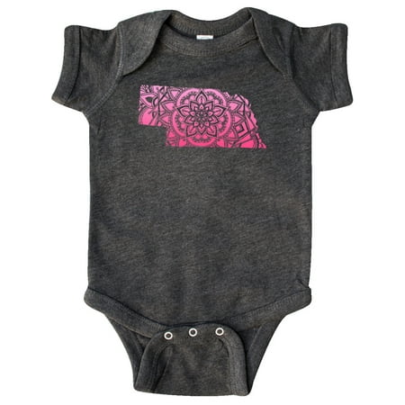 Inktastic Nebraska Silhouette Mandala Gift Baby Boy or Baby Girl Bodysuit