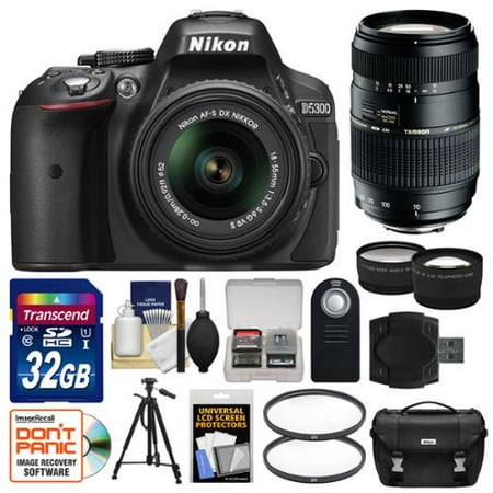 Nikon D5300 Digital SLR Camera & 18-55mm VR DX II AF-S Lens (Black) - Factory Refurbished with Tamron 70-300mm Di Lens + 32GB Card + Case + Tripod + Tele\/Wide Lens Kit Nikon D5300 Digital SLR Camera & 18-55mm VR DX II AF-S Lens (Black) - Factory Refurbished with Tamron 70-300mm Di Lens + 32GB Card + Case + Tripod + Tele\/Wide Lens Kit