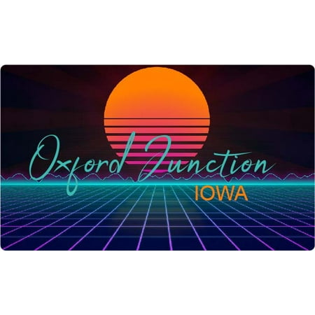 Oxford Junction Iowa 4 X 2.25-Inch Fridge Magnet Retro Neon Design