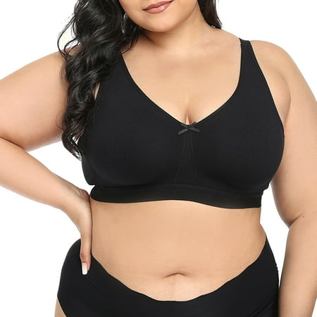 ALSLIAO Ladies Plus Size Bra Cotton Rich Full Firm Support Non Wired Non Padded Bra Black 95E/42DD
ALSLIAO Ladies Plus Size Bra Cotton Rich Full Firm Support Non Wired Non Padded Bra Black 95E/42DD