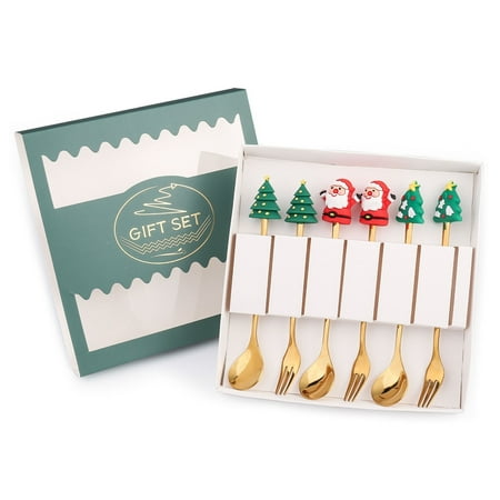 Qisuw 6pcs/set Christmas Spoons Forks with Gift Box Stainless Steel Dessert Coffee Spoon Santa Claus Kitchen Tableware Xmas
Qisuw 6pcs/set Christmas Spoons Forks with Gift Box Stainless Steel Dessert Coffee Spoon Santa Claus Kitchen Tableware Xmas