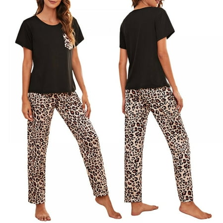Womens Pajama Set Soft Top+Loose Pants Summer Loungewear Sets T-shirt Sleepwear
Womens Pajama Set Soft Top+Loose Pants Summer Loungewear Sets T-shirt Sleepwear