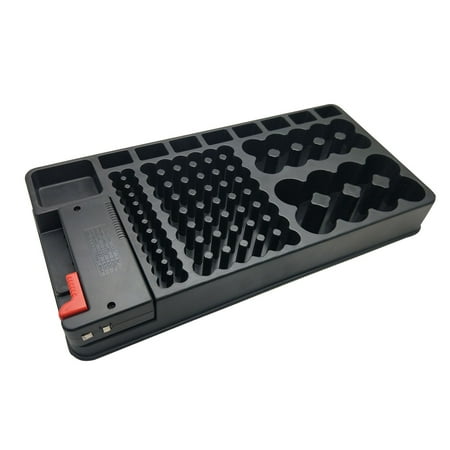 Removable Battery Tester Battery Organizer Storage Box Case Holder Slot Rack with for 98 PCS AA AAA 9V C D Type Battery (Black)
Removable Battery Tester Battery Organizer Storage Box Case Holder Slot Rack with for 98 PCS AA AAA 9V C D Type Battery (Black)