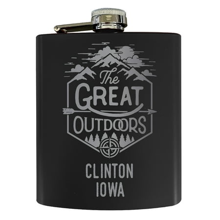 Clinton Iowa Laser Engraved Explore the Outdoors Souvenir 7 oz Stainless Steel 7 oz Flask Black
Clinton Iowa Laser Engraved Explore the Outdoors Souvenir 7 oz Stainless Steel 7 oz Flask Black