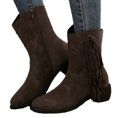 Tponi Chunky Boots For Women Women Boots Clearance Size 6.34 Womens Comfort Boots Round Toe Mid Heel Mid-Calf Vacation Slip-Resistant Boots
Tponi Chunky Boots For Women Women Boots Clearance Size 6.34 Womens Comfort Boots Round Toe Mid Heel Mid-Calf Vacation Slip-Resistant Boots