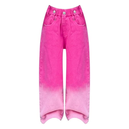 TIREOW Fashion Kid Pants Girls Loose Jeans Candy Colors High Rise Elastic Waist Wide Leg Washed Denim Pants Autumn Winter Daily Outdoor Trousers(9-10 Years Hot Pink)
TIREOW Fashion Kid Pants Girls Loose Jeans Candy Colors High Rise Elastic Waist Wide Leg Washed Denim Pants Autumn Winter Daily Outdoor Trousers(9-10 Years Hot Pink)