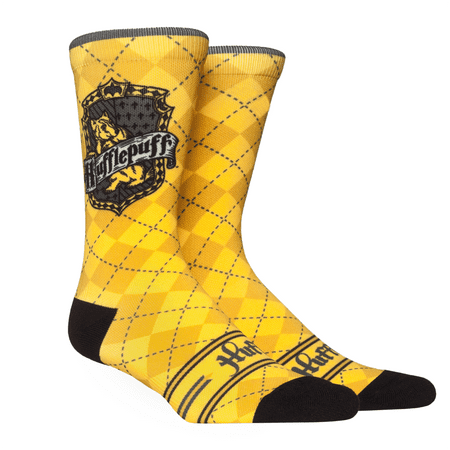 Harry Potter Argyle Badge - Hufflepuff Crew Socks (L-XL)