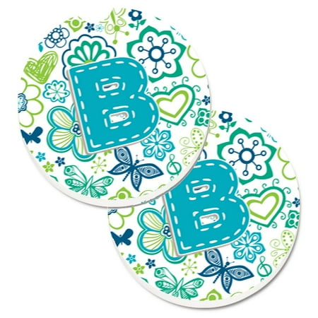 Carolines Treasures CJ2006-BCARC Letter B Flowers and Butterflies Teal Blue Set of 2 Cup Holder Car Coasters Large
Carolines Treasures CJ2006-BCARC Letter B Flowers and Butterflies Teal Blue Set of 2 Cup Holder Car Coasters Large
