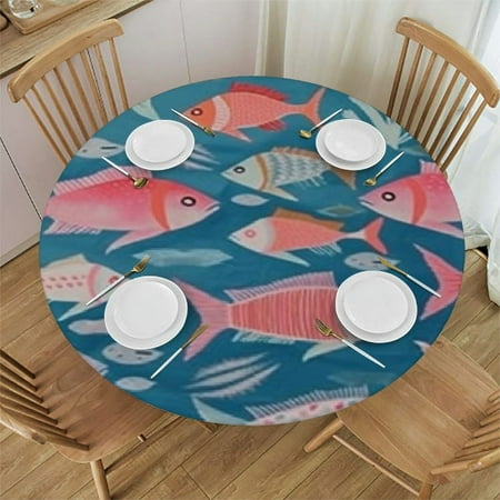Tllo0ord Round Tablecloth Fish Multicolor Tablecloth Elastic Edged Round Fitted Table Cover Waterproof Table Cloth Fits up Tables 42-46
Tllo0ord Round Tablecloth Fish Multicolor Tablecloth Elastic Edged Round Fitted Table Cover Waterproof Table Cloth Fits up Tables 42-46