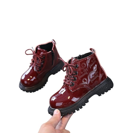 Fangasis Unisex Kids Combat Boot Lace Up Ankle Boots Side Zipper Short Bootie Girls Boys Winter Shoes School Comfort Lug Sole Booties Wine Red 6C
Fangasis Unisex Kids Combat Boot Lace Up Ankle Boots Side Zipper Short Bootie Girls Boys Winter Shoes School Comfort Lug Sole Booties Wine Red 6C