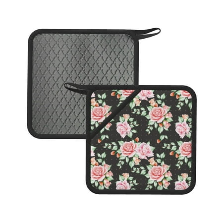 2PCS Pot Holders for Kitchen - Heat Resistant Silicone Pot Holders with Hanging Loop Lighet Pink Rose Flowers Non Slip Oven Hot Pads Potholders for Decor Baking Cooking Kitchen
2PCS Pot Holders for Kitchen - Heat Resistant Silicone Pot Holders with Hanging Loop Lighet Pink Rose Flowers Non Slip Oven Hot Pads Potholders for Decor Baking Cooking Kitchen