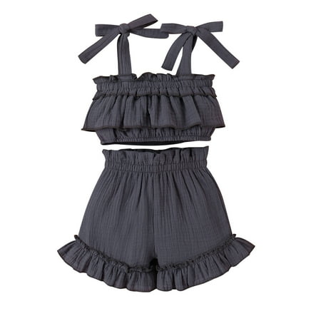Outfits Set For Girls Toddler Sleeveless Solid Color Halter Tops Ruffle Shorts 2Pcs Outfits For Children Clothes
Outfits Set For Girls Toddler Sleeveless Solid Color Halter Tops Ruffle Shorts 2Pcs Outfits For Children Clothes
