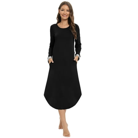 Xmarks Women s Nightgown Round-Neck Loungewear Long Sleeve Sleepwear Full Length Nightgown for Women Black US 12
Xmarks Women s Nightgown Round-Neck Loungewear Long Sleeve Sleepwear Full Length Nightgown for Women Black US 12