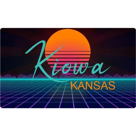 Kiowa Kansas 4 X 2.25-Inch Fridge Magnet Retro Neon Design