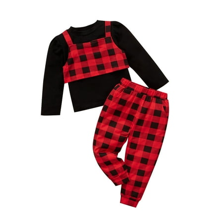 Toddler Girls Outfit Baby Kids Suit Christmas Long Sleeve Top Plaid Prints Pants Suspander Top 3Pcs Set Outfits
Toddler Girls Outfit Baby Kids Suit Christmas Long Sleeve Top Plaid Prints Pants Suspander Top 3Pcs Set Outfits