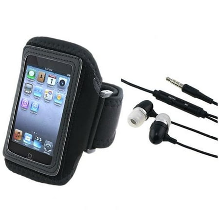 Insten Sport Running Gym Armband Case + Earbud 3.5mm Earphone For iPod touch 4 4th 3 3rd 2 2nd Gen