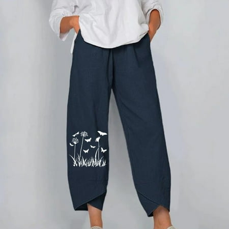Womens Cotton Linen Capri Pants Summer Elastic Waisted Casual Pants Wide Leg Loose Fit Comfy Pajama Beach Trousers EKOUSN
Womens Cotton Linen Capri Pants Summer Elastic Waisted Casual Pants Wide Leg Loose Fit Comfy Pajama Beach Trousers EKOUSN