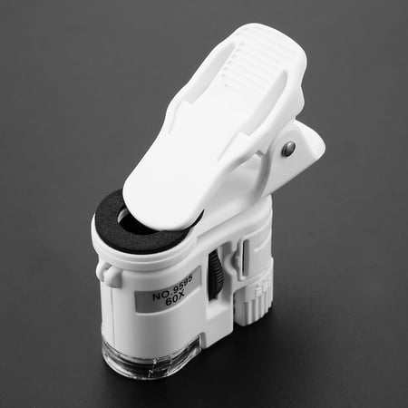 Cell Phone Clip On Microscope 9595W 60X LED Mini Mobile Phone Microscope For Currency Detecting
Cell Phone Clip On Microscope 9595W 60X LED Mini Mobile Phone Microscope For Currency Detecting