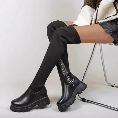 Womens Over the Knee Boots Chunky Heel Boots Platform Tight High Round Toe Zipper Boots
Womens Over the Knee Boots Chunky Heel Boots Platform Tight High Round Toe Zipper Boots