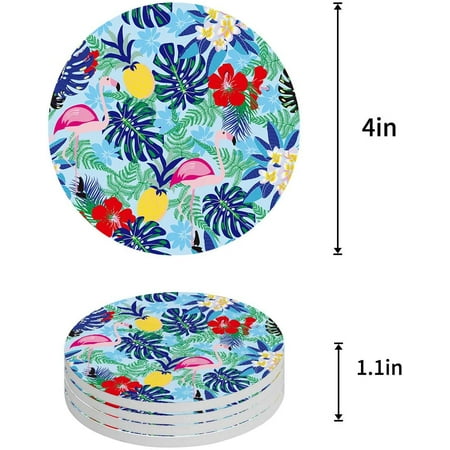 ZHANZZK Tropical Palm Leaves Flamingo Set of 4 Round Coaster for Drinks Absorbent Ceramic Stone Coasters Cup Mat with Cork Base for Home Kitchen Room Coffee Table Bar Decor
ZHANZZK Tropical Palm Leaves Flamingo Set of 4 Round Coaster for Drinks Absorbent Ceramic Stone Coasters Cup Mat with Cork Base for Home Kitchen Room Coffee Table Bar Decor