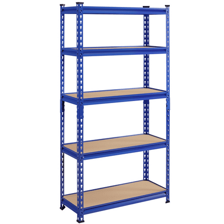 Smile Mart 60 H 5-Tier Adjustable Boltless Storage Shelves Units Blue