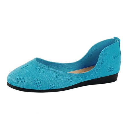 Blphud Summer Flats Wedge Sandals Ladies Fashion Solid Color Breathable Knitted Mesh Shallow Cut Flat Bottomed Casual Shoes Wide Blue 40
Blphud Summer Flats Wedge Sandals Ladies Fashion Solid Color Breathable Knitted Mesh Shallow Cut Flat Bottomed Casual Shoes Wide Blue 40