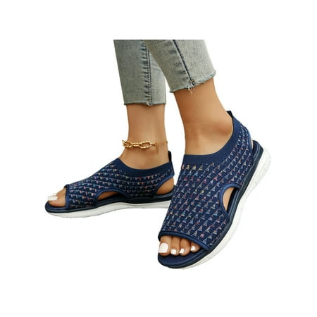 Zodanni Women Flat Sandals Sport Hiking Sandals Peep Toe Mesh Walking Shoes Blue 7.5
Zodanni Women Flat Sandals Sport Hiking Sandals Peep Toe Mesh Walking Shoes Blue 7.5