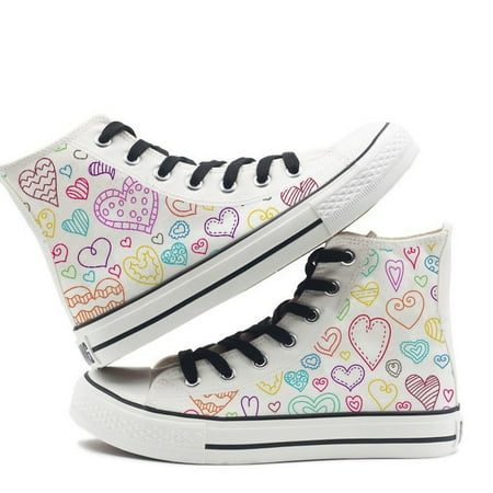 White Canvas Top Sneakers White White High Top Sneakers with Love Printed Simplicity
White Canvas Top Sneakers White White High Top Sneakers with Love Printed Simplicity
