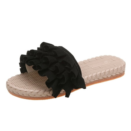 Daznico Womens Sandals Ladies Solid Color Lace Open Toe Woven Flat Bottom Beach Slippers ( Black 8.5 )
Daznico Womens Sandals Ladies Solid Color Lace Open Toe Woven Flat Bottom Beach Slippers ( Black 8.5 )