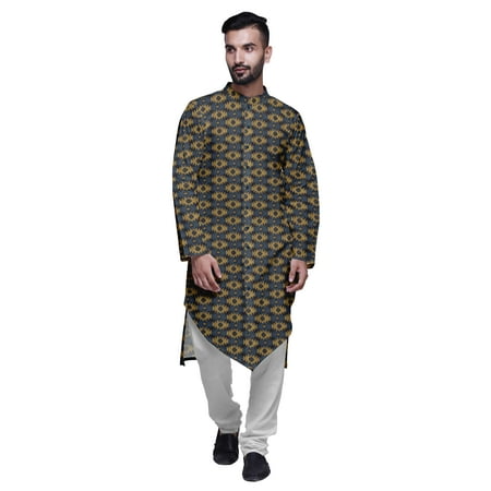 Atasi Printed Designer Rayon Button Down Casual Kurta With Pajama For Men