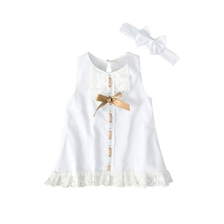 Canrulo Infant Newborn Baby Girl Lace Dress Sleeveless Bowknot Rib Solid Gown Headband White 6-12 Months
Canrulo Infant Newborn Baby Girl Lace Dress Sleeveless Bowknot Rib Solid Gown Headband White 6-12 Months