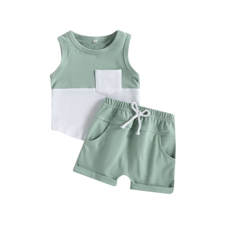 Qtinghua Infant Baby Boy Summer Clothes Color Block Sleeveless Tank Tops Drawstring Shorts Set
Qtinghua Infant Baby Boy Summer Clothes Color Block Sleeveless Tank Tops Drawstring Shorts Set